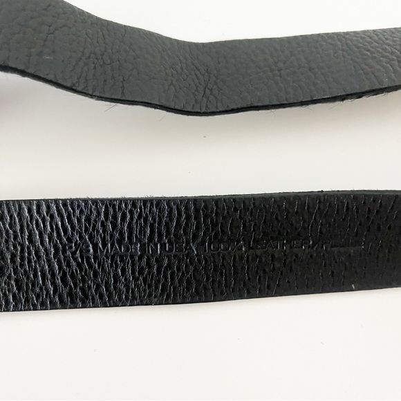 Donna Karan Pony Hair Animal Cow Print Brown Black Leather Skinny Belt Size SM - Picture 8 of 9